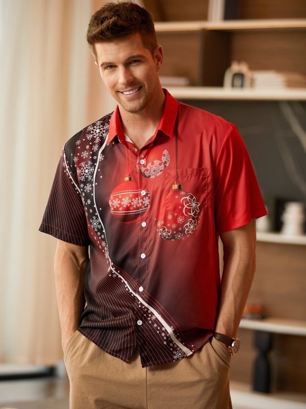d9afa69f9dd940bda20f76ac50b20376bd3ab149df70c9a2125c62beea29d3a5.jpg Christmas Decoration Chest Pocket Short Sleeve Shirt