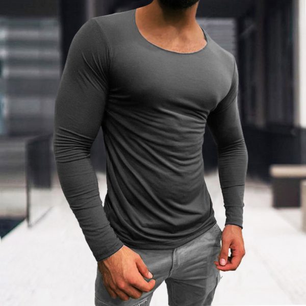 dabfbce51fad61fcd3819f08405745017d97d55ea22765f6c50cbe6e610716b7.jpg Men's Basic Cotton Breathable Long Sleeve T-Shirt