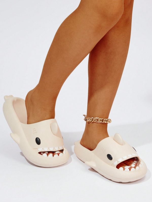 db2030073a09d496dcf35e568608d880202c4970dfcec5b32139a830b743046c.jpg Women Shark Design Slides, Cute Summer EVA Single Band Slides