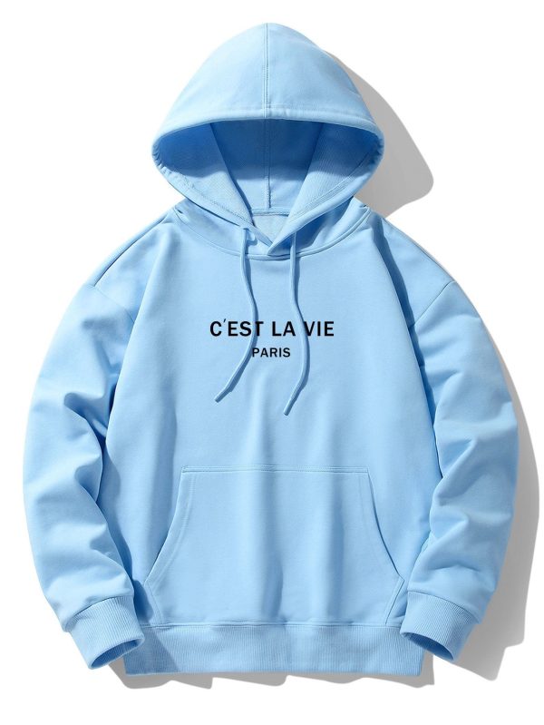 Paris Print Cotton Blend Hoodie & Jogger Pants