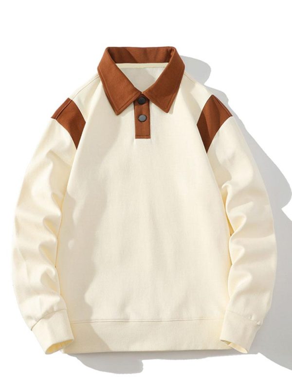 Contrast Polo Sweatshirt