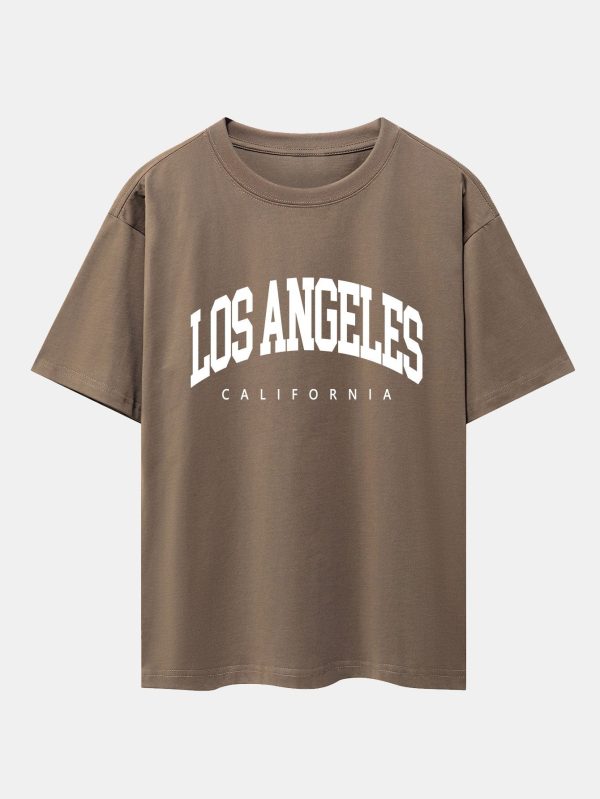 de69e7474d1331cfacbe4cee30530746756367006bd8f5ce31b3a319a0772dc9.jpg Los Angeles Letter Print Oversize T-Shirt