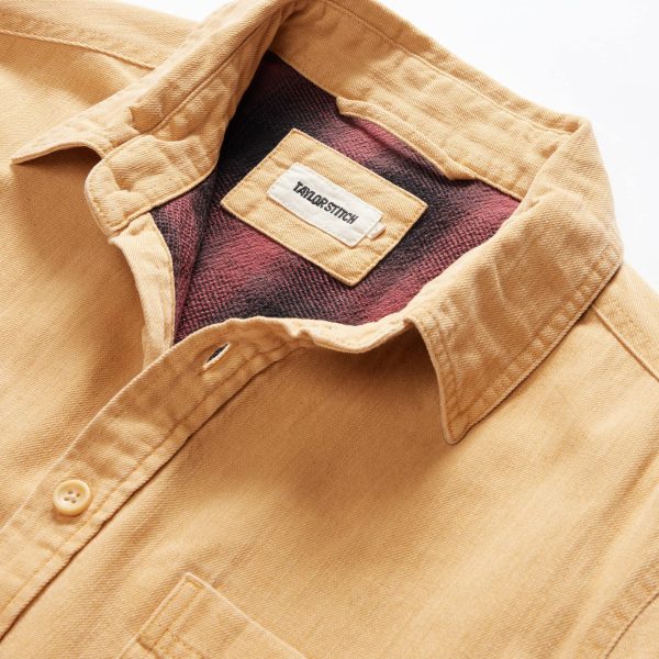deeb95c14bb244cdd0fea12ee6092f3823d1b701628d17f4f4d18ff881956600.jpg The Lined Utility Shirt in Wheat Denim