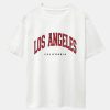 Los Angeles Print Drop Shoulder Oversize T-Shirt & Corduroy Shorts