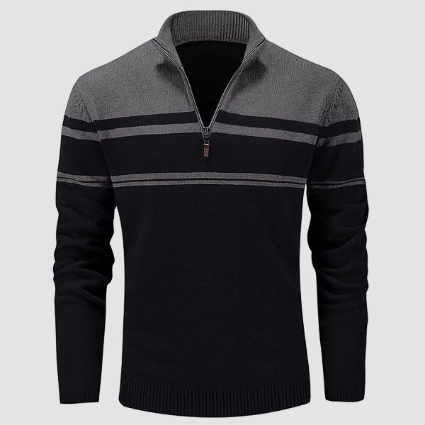 e394b31039232448f260c9eb5aa877c9274f84f319b3c1011ebd361f5f8ac5ec.jpg Men's Sweater Half Zipper Turtleneck Warm Pullover Slim Fit Casual Comfortable Striped Knitted Sweaters