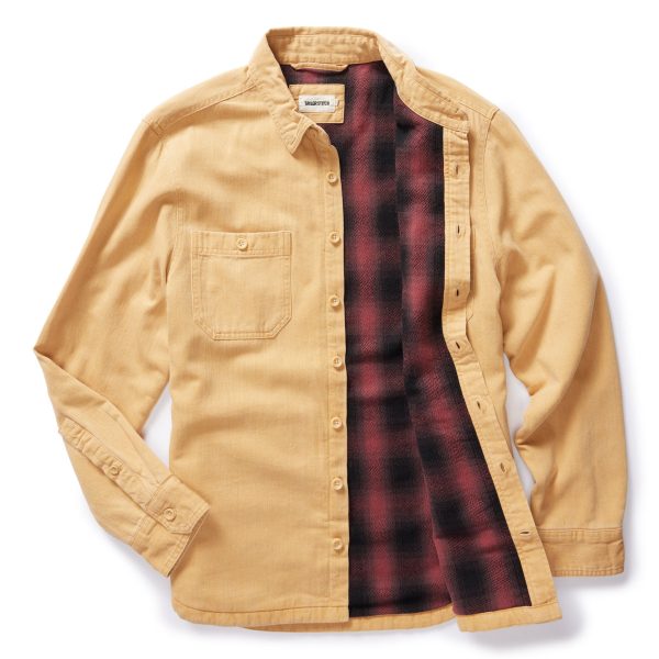 e7af6d2bec3baa9780c305a93363496ef068191a79a1a37d797eed0eb0ac6b19.jpg The Lined Utility Shirt in Wheat Denim