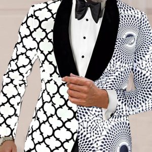 ed04c19bd14d0d6057e0d7930b367ae5a87bd6dd714ad5806735df808ac80e5c.jpg Elegant Collar Stitching Contrast Color Calico Panel Blazer