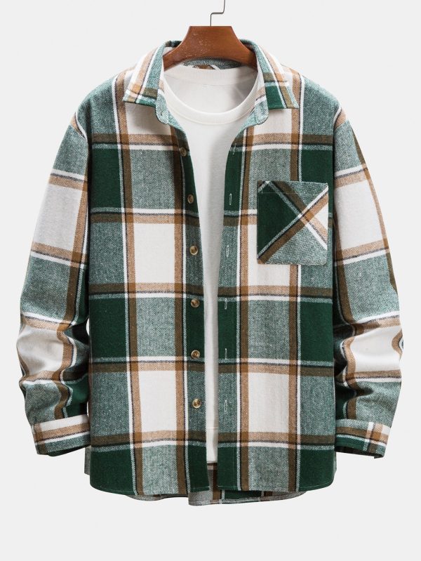 Flannel Button Up Plaid Overshirt