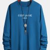 Long Sleeve Paris Print Cotton T-Shirt