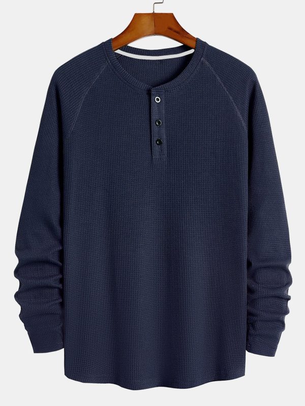 f2410d1299231b2a7062caa259e750a3f56817f7906031c12a5934f6d630ca93.jpg Long Sleeve Arc Hem Waffle Henley Shirt