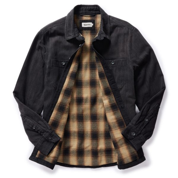 f3143e8029df5afdb274e7787b4861a47fd40d5fa56a08d2f5534036ed822929.jpg The Lined Utility Shirt in Washed Black Denim