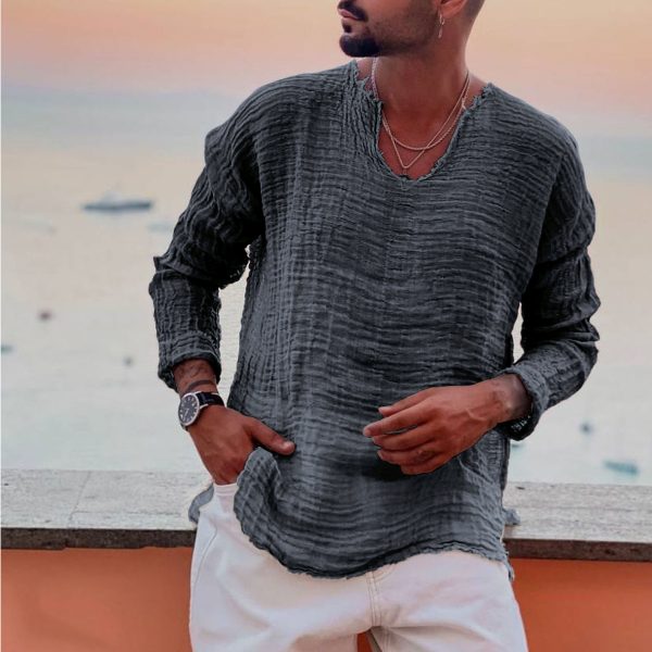 f3f9eb87d8bc5cad59f866512b8dda51901dada5d8c9e9bb9e84dc93d6158bd8.jpg Men's Linen Simple Long-sleeved Shirt