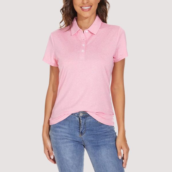 f6365548a721b7253006f129464033dda1d0318db5f4562a78cf2929da647b67.jpg Women's Polo T-Shirts 4-Button Moisture Wicking Athletic Tee Shirts