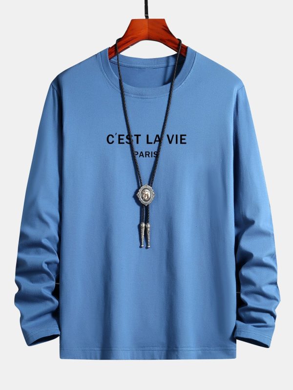 Long Sleeve Paris Print Cotton T-Shirt