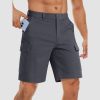 Men's Cargo Shorts with Multi Pockets for Work Elastic Waist Casual Cotton Shorts