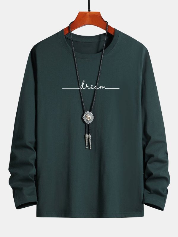 Long Sleeve Dream Print Cotton T-Shirt