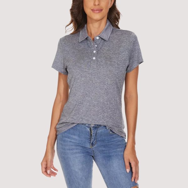 fbbea3ee57a2e13b70447886db204faf87c46a51f54416ec07c0ad016fbfab61.jpg Women's Polo T-Shirts 4-Button Moisture Wicking Athletic Tee Shirts