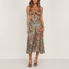 Elegant Print Suspender Dress